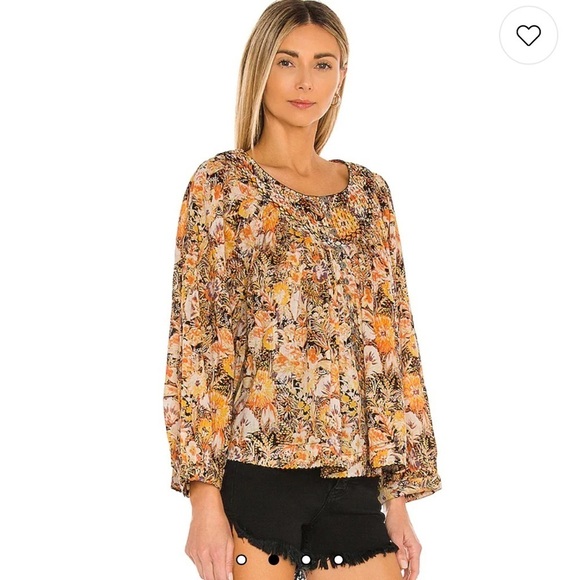 Free people Cool Meadow boho floral, printed peasant blouse - Picture 10 of 14